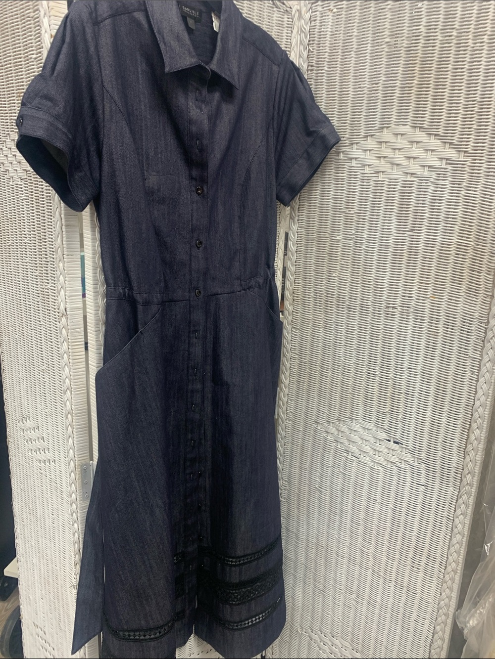 Carlisle Dark Blue Denim Shirt Midi Dress